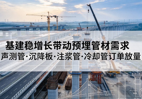 水城基建稳增长带动预埋监测管材需求，声测管、沉降板、注浆管订单持续放量